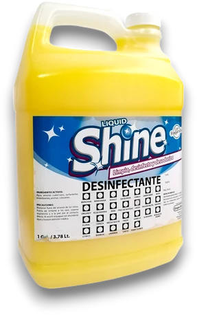 Galón amarillo de desinfectante Shine, de Grupo Dessa